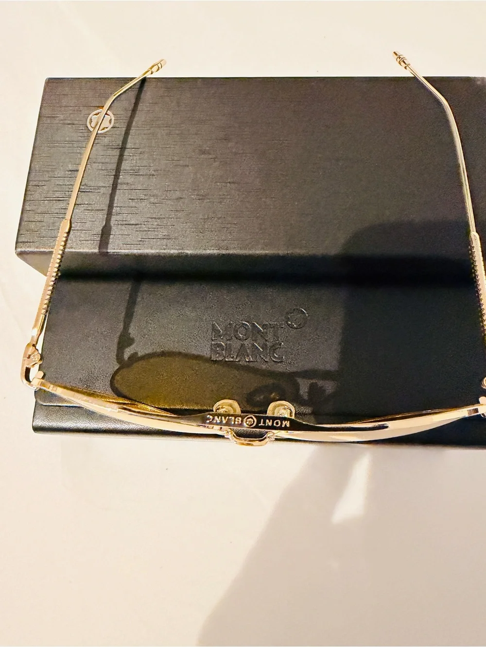 Montblanc Gold Frame Sunglasses with Yellow Lenses